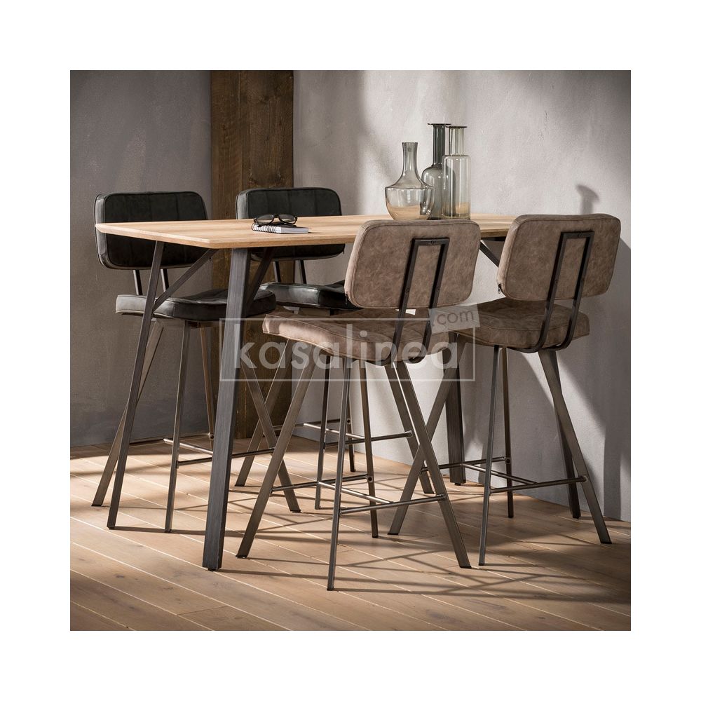 Kasalinea - Table haute couleur bois et acier OXFORD - Tables à manger