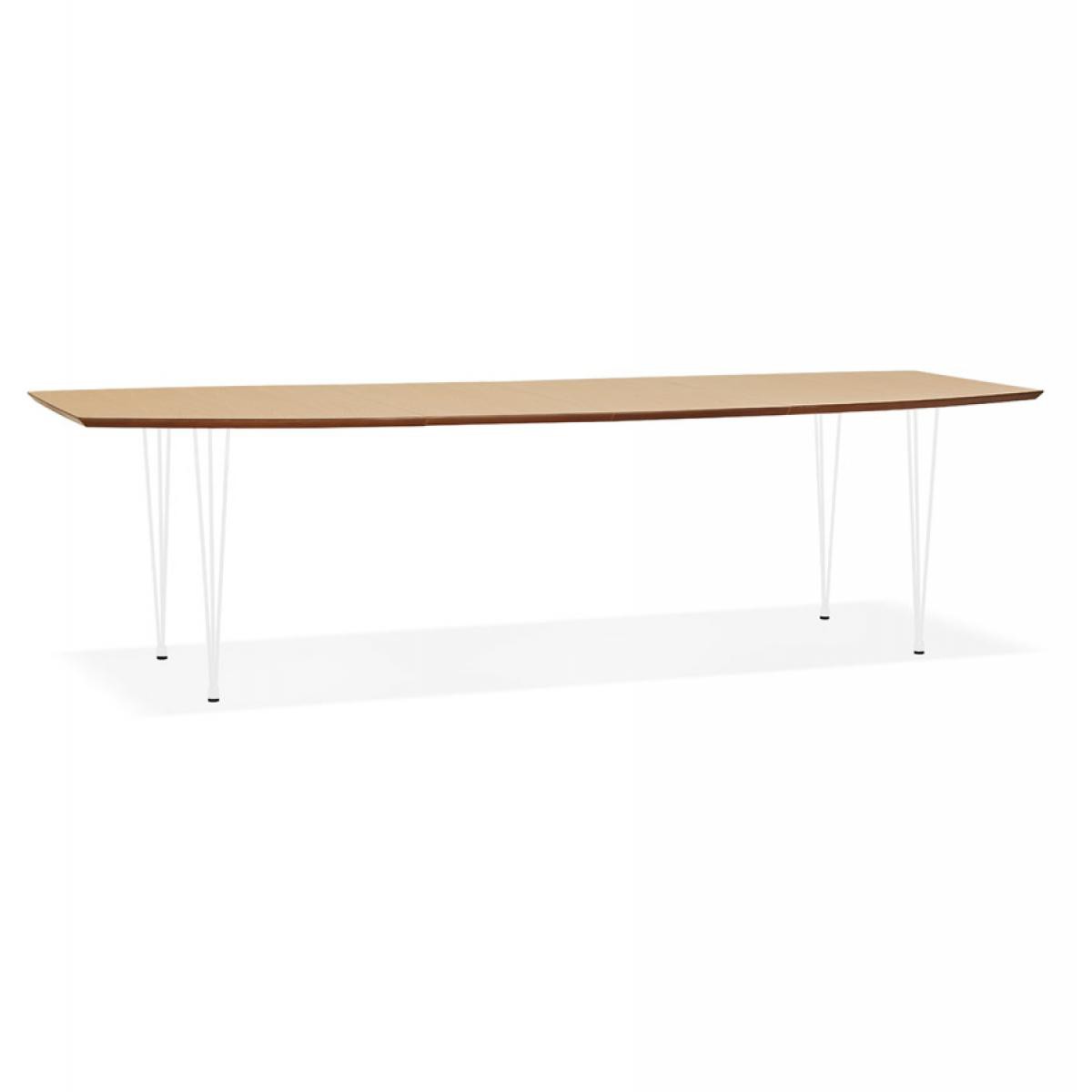 Alterego - Table à dîner / de réunion extensible 'DOKIDO' en bois finition naturelle - 170(270)x100 cm - Tables à manger