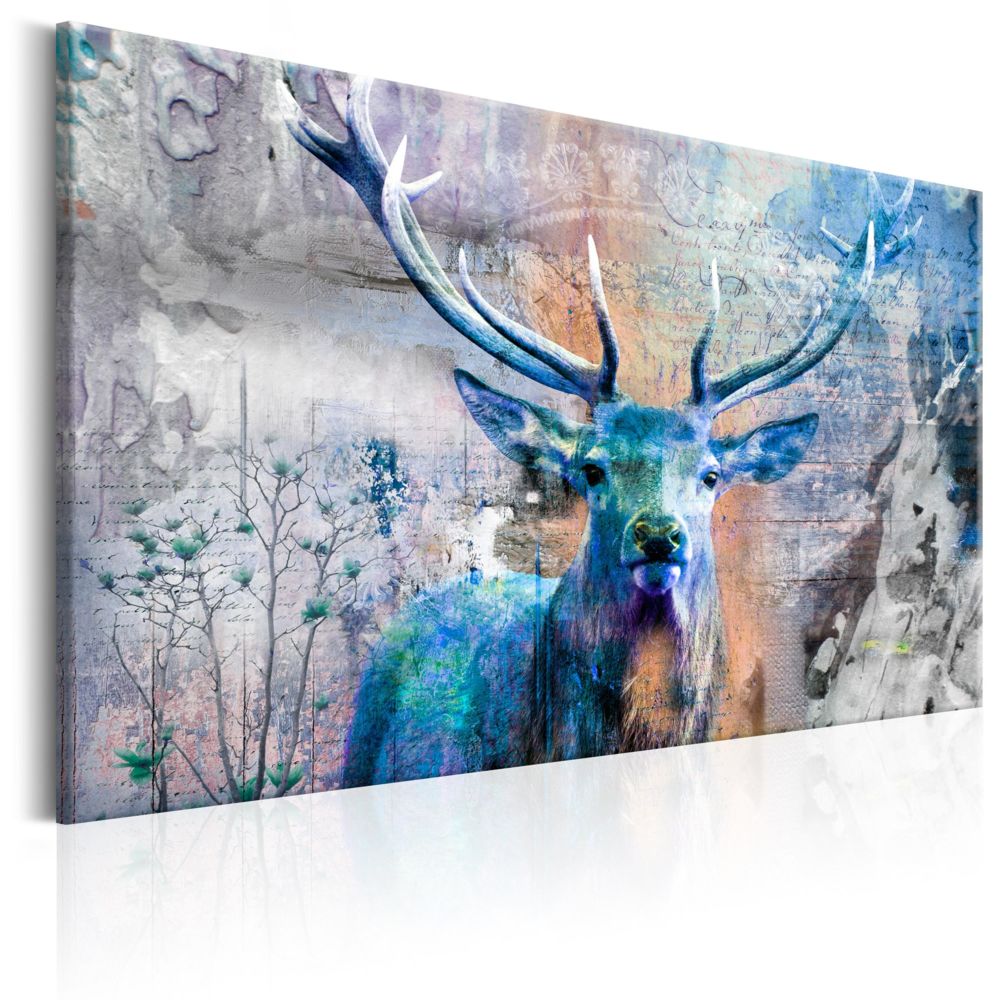 Bimago - Tableau - Blue Deer - Décoration, image, art | Animaux divers | - Tableaux, peintures