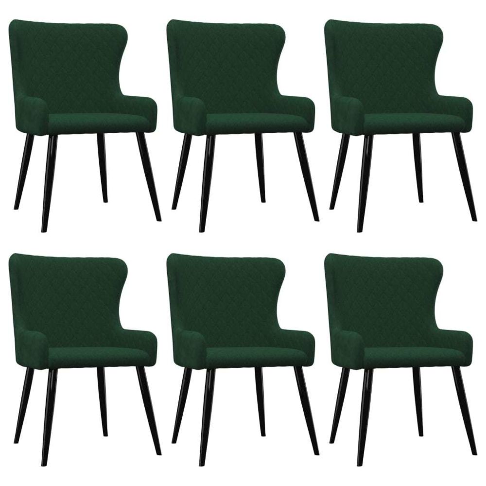 marque generique - Contemporain Fauteuils et chaises ensemble Asmara Chaises de salle à manger 6 pcs Vert Velours - Chaises