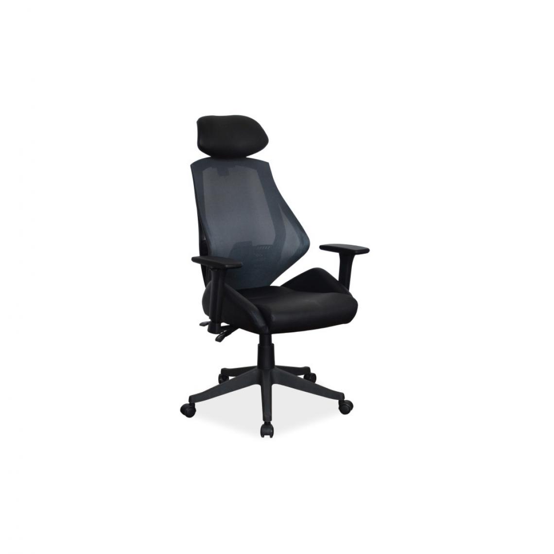 Ac-Deco - Chaise de bureau à roulettes - Q406 - 67 x 52 x 102 cm - Noir - Chaises