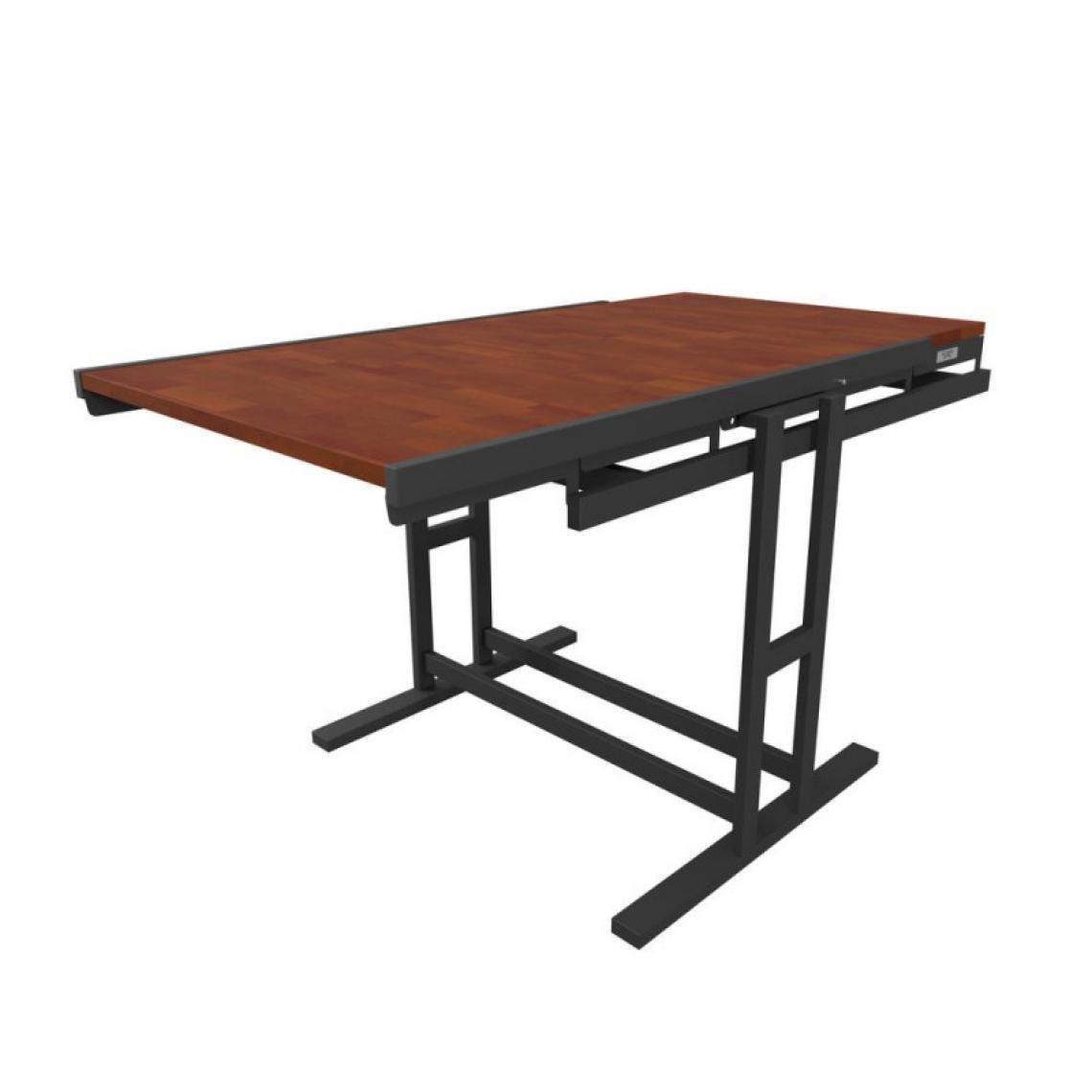 Blumie - Table modulable en Bois (L140 x l80 x H77 cm) convertible en Etagère - style industriel - Couleur Chêne naturel - Tables à manger