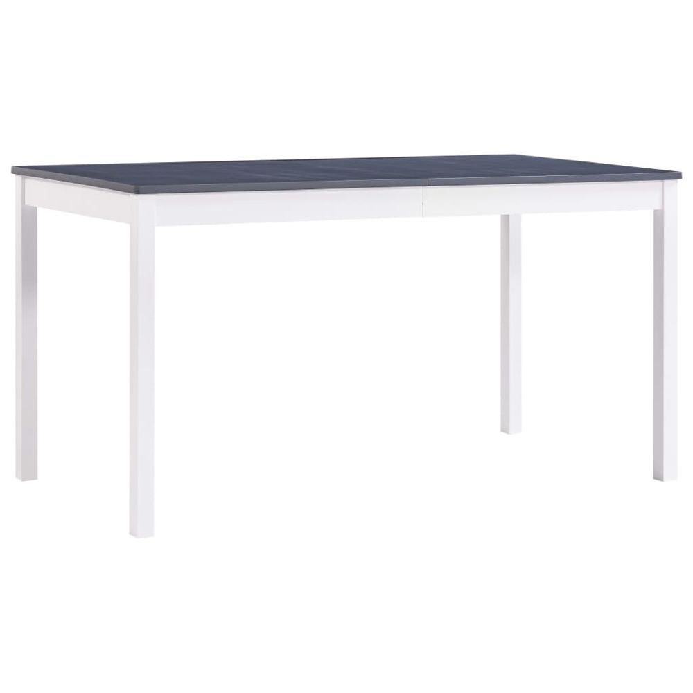 Vidaxl - vidaXL Table de salle à manger Blanc et gris 140 x 70 x 73 cm Pin - Tables à manger