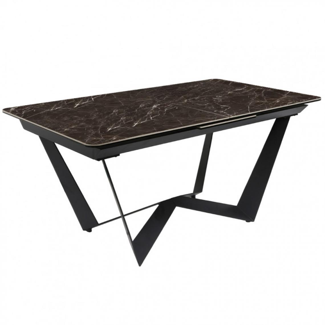 Meubletmoi - Table extensible céramique effet marbre vernis 160/200 cm - LOUISIA - Tables à manger