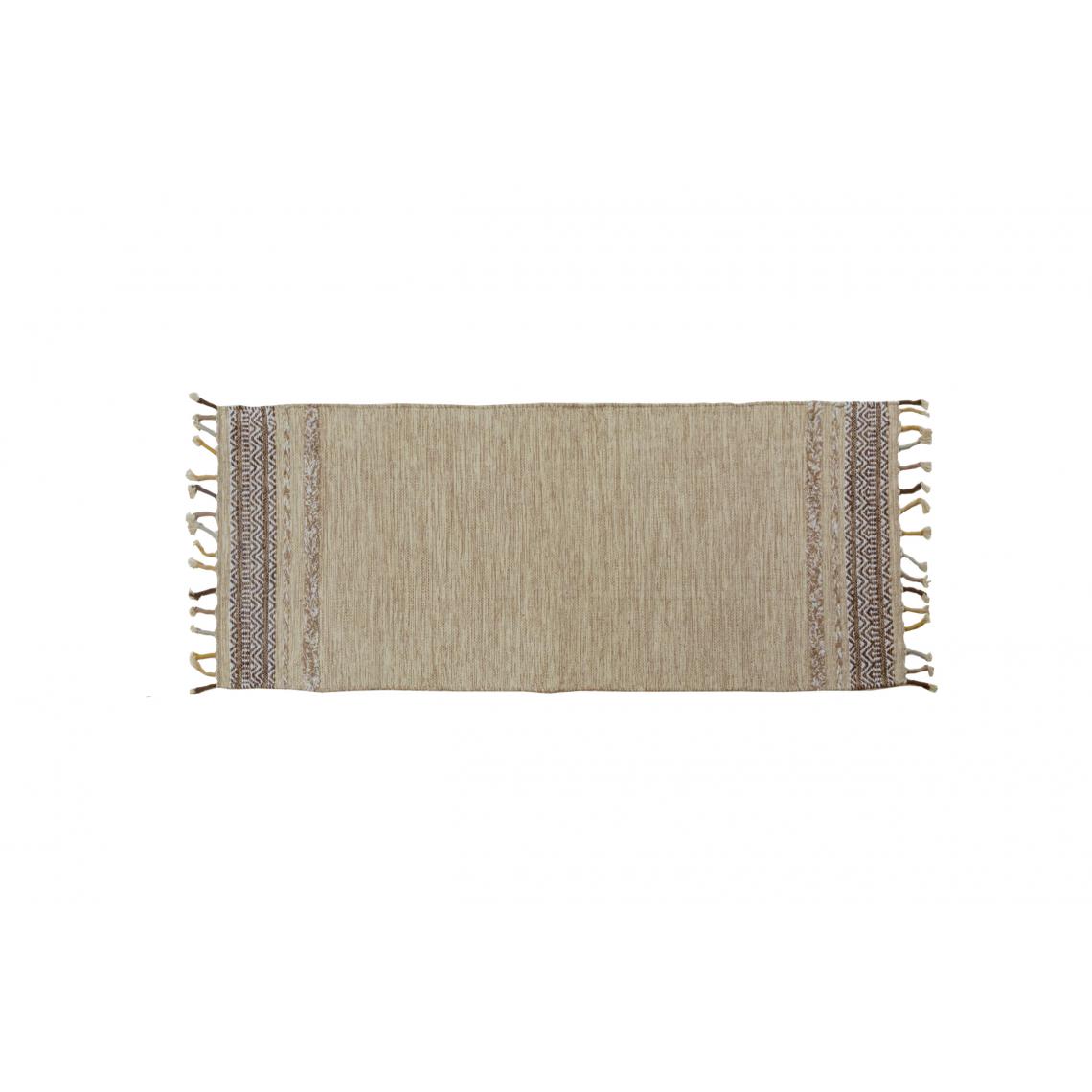 Alter - Tapis boston moderne, style kilim, 100% coton, beige, 180x60cm - Tapis
