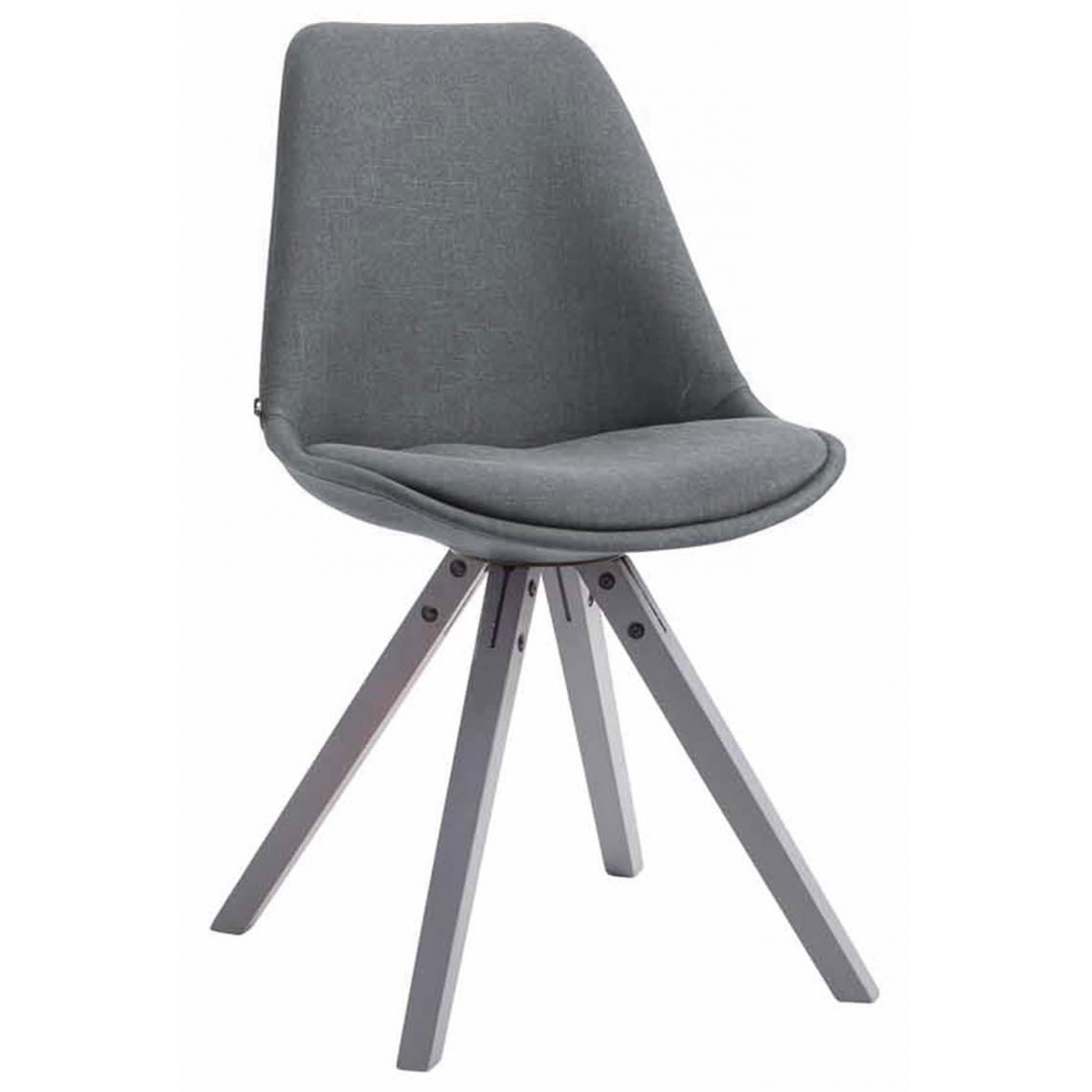 Icaverne - Chic Chaise visiteur tissu gamme Katmandou Square gris couleur gris foncé - Chaises