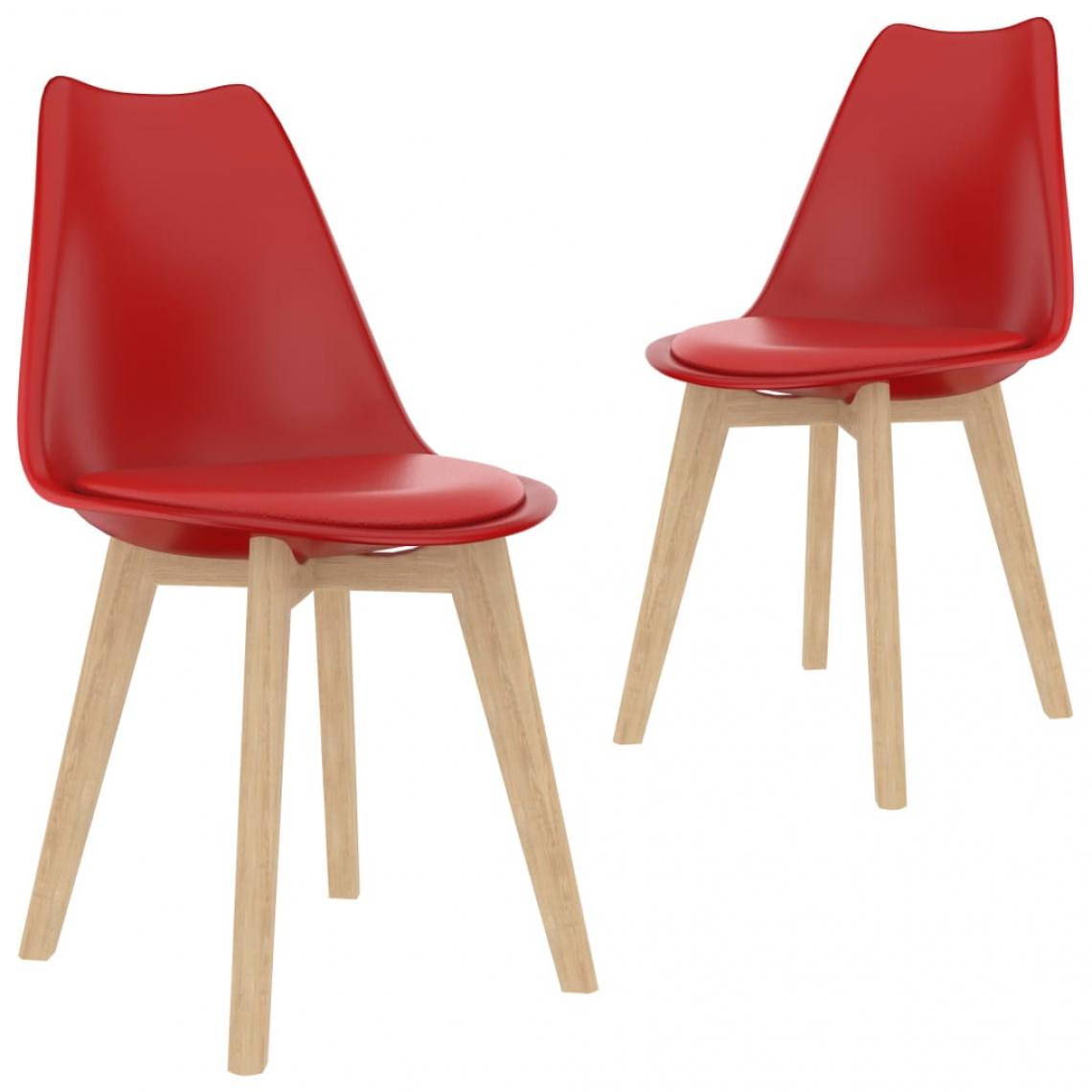 Decoshop26 - Lot de 2 chaises de salle à manger cuisine design moderne plastique rouge CDS021021 - Chaises