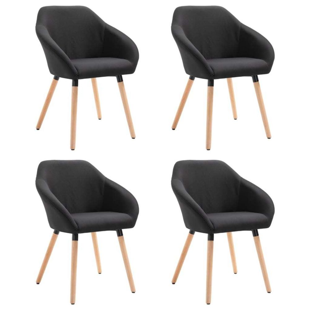 marque generique - Icaverne - Chaises de cuisine & de salle à manger ensemble Chaises de salle à manger 4 pcs Noir Tissu - Chaises