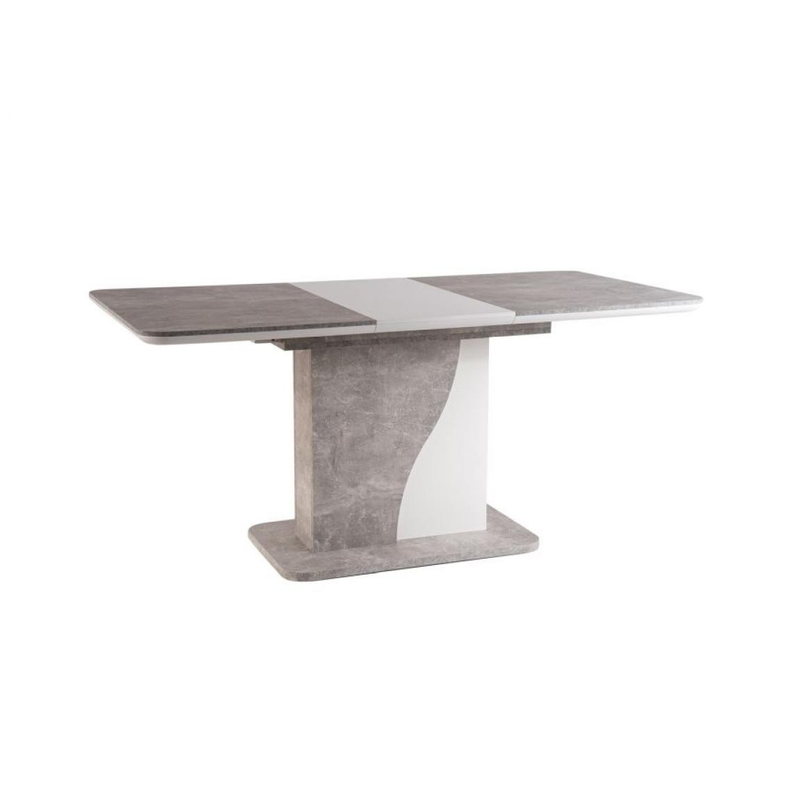 Hucoco - SYTIO - Table extensible pour la salle à manger - 120x80x76 cm - Panneau MDF mélaminé - Table salon - Blanc - Tables à manger