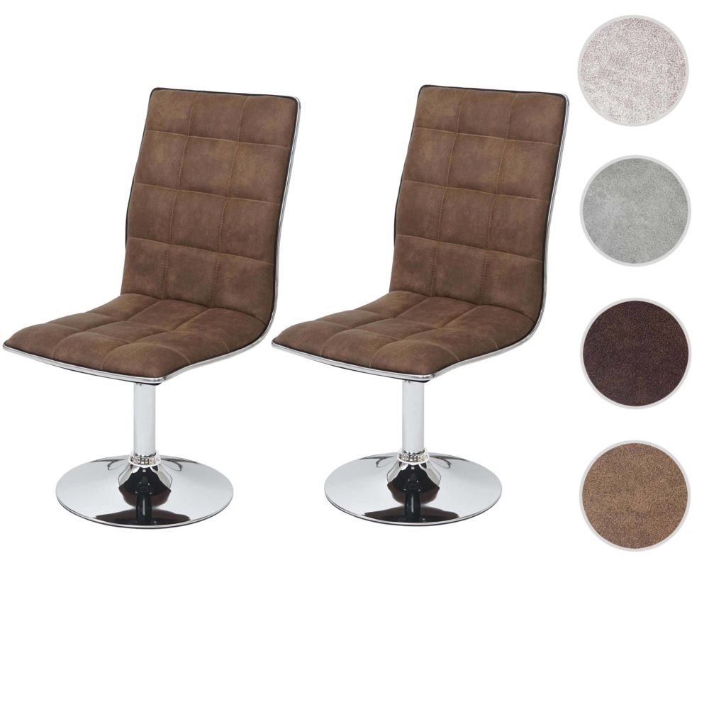 Mendler - 2x chaise de salle à manger HWC-C41, fauteuil, tissu ~ vintage marron - Chaises