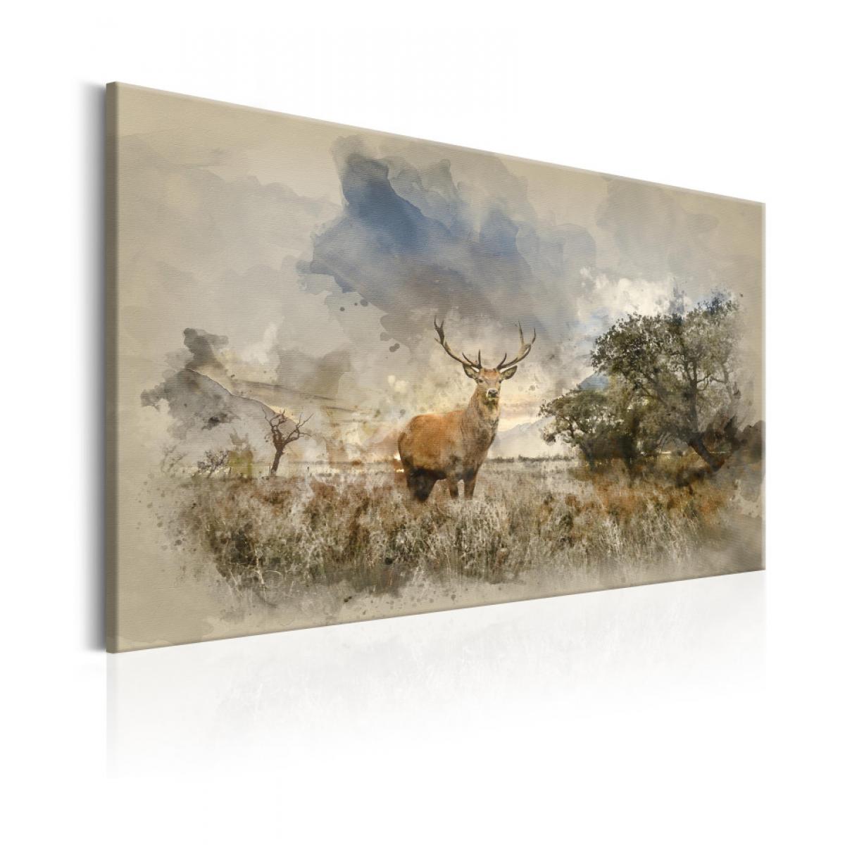 Artgeist - Tableau - Deer in Field 90x60 - Tableaux, peintures
