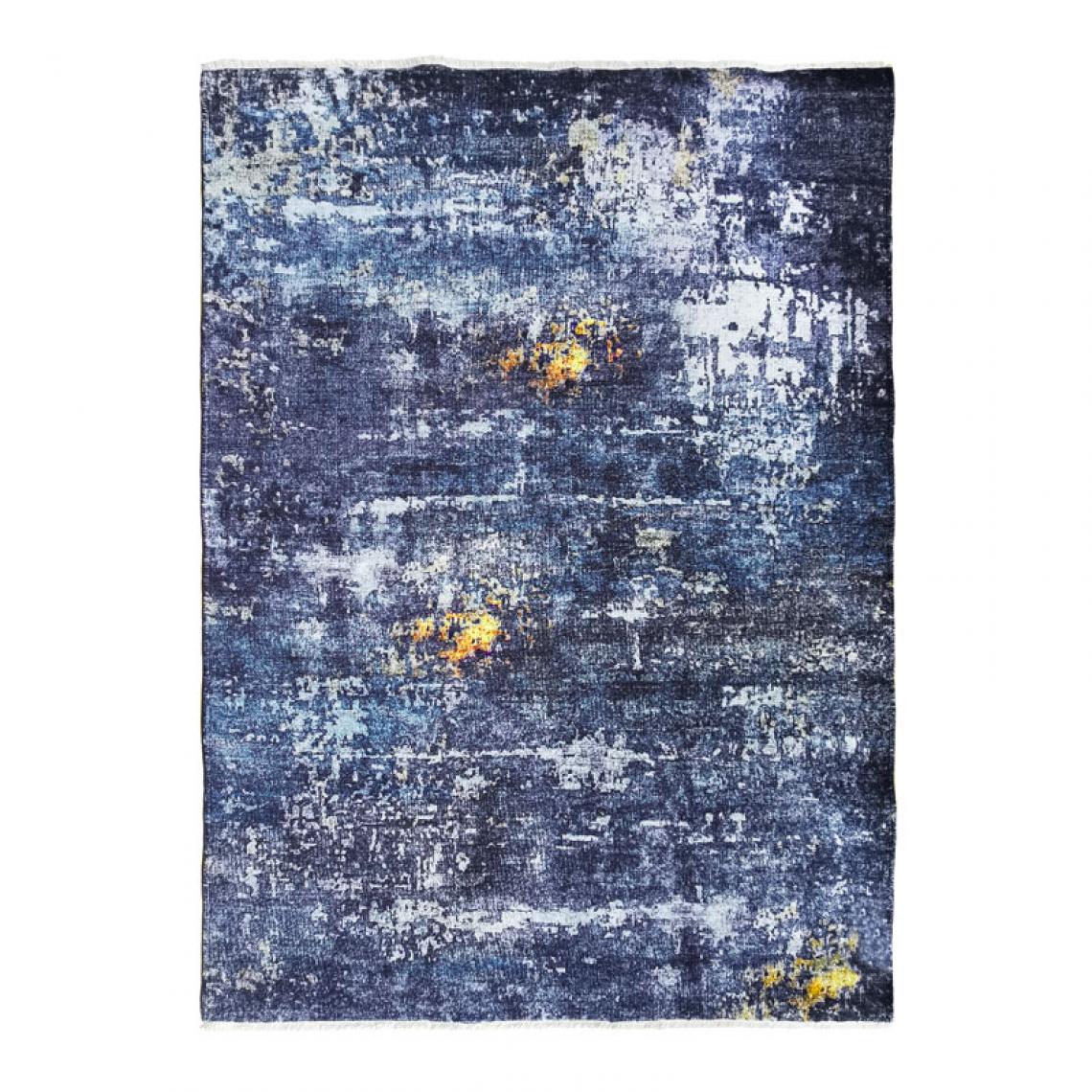 Thedecofactory - IMPRESSION ART - Tapis extra-doux effet peinture bleu foncé 160x230 - Tapis
