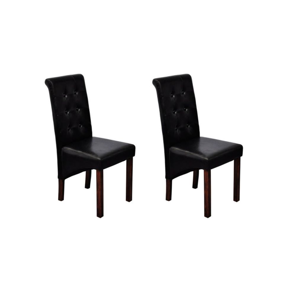 marque generique - Chic Fauteuils gamme Erevan Chaise de salle à manger 2 pcs Cuir artificiel Noir - Chaises