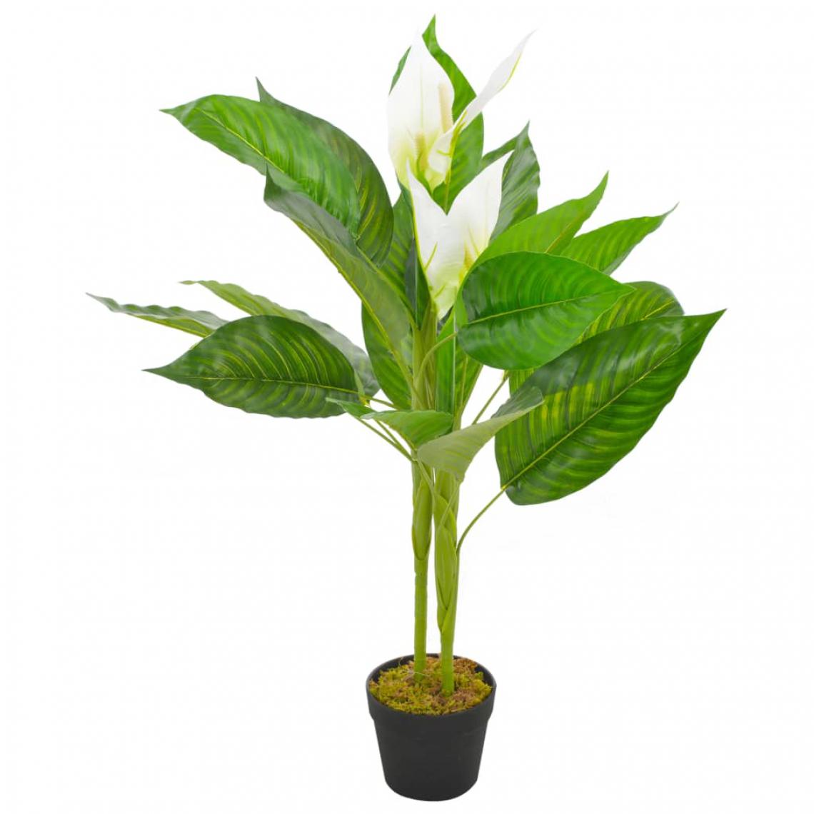 Decoshop26 - Plante artificielle fleur anthurium avec pot Blanc 90 cm décoration intérieur DEC022005 - Plantes et fleurs artificielles