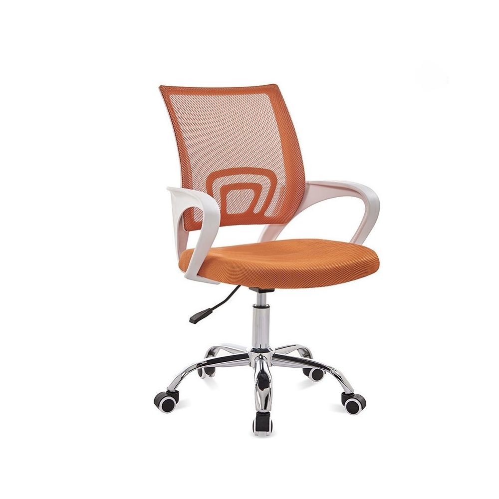 Wewoo - 9050 chaise d'ordinateur de bureau de retour à la maison confortable cadre blanc de simple orange - Chaises