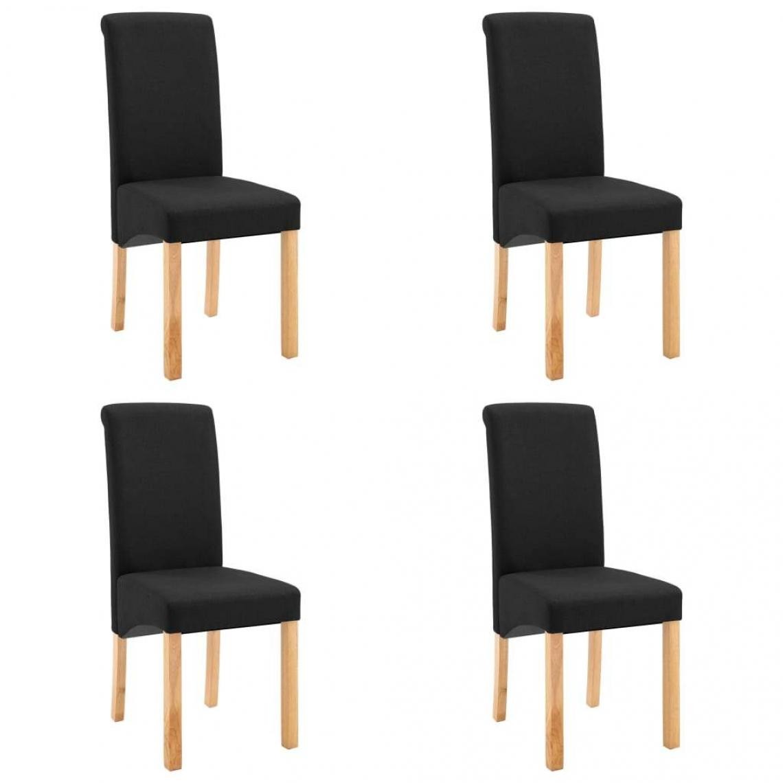 Decoshop26 - Lot de 4 chaises de salle à manger cuisine design moderne tissu noir CDS021837 - Chaises
