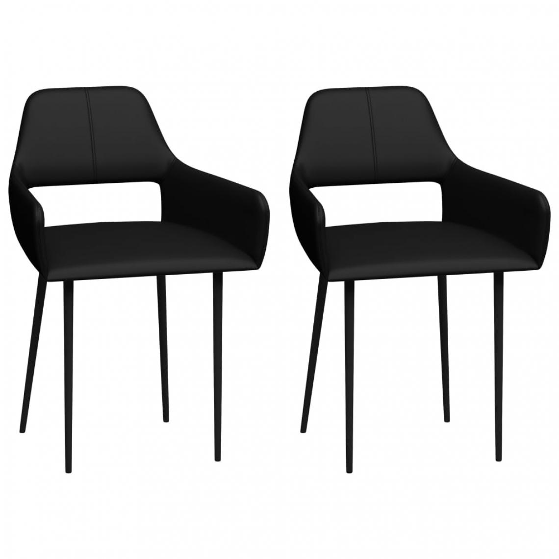 Icaverne - Distingué Fauteuils et chaises selection San Salvador Chaises de salle à manger 2 pcs Noir Similicuir - Chaises