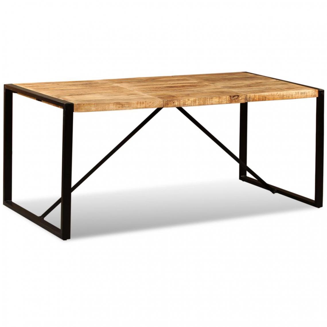 Helloshop26 - Table de salon salle à manger design bois de manguier brut 180 cm 0902316 - Tables à manger
