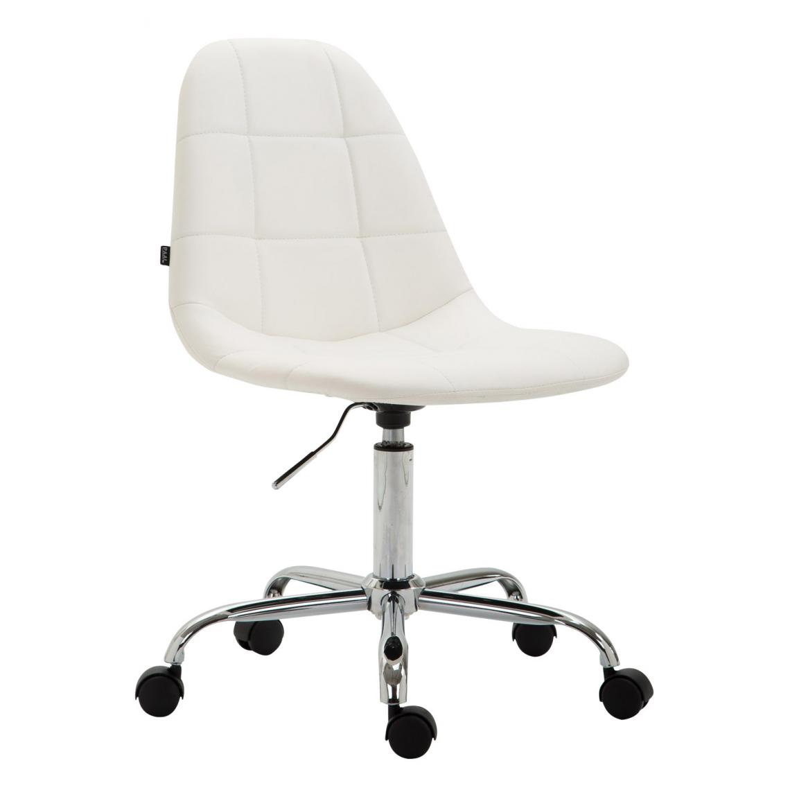 Icaverne - Inedit Chaise de bureau ligne Sucre simili cuir couleur blanc - Chaises