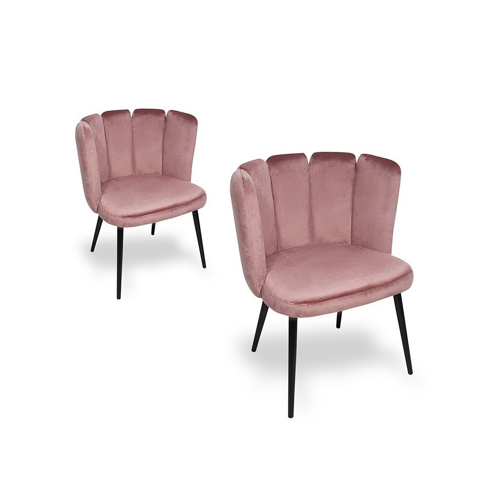 Meubler Design - Chaise de salle à manger X2 Belair - Rose - Chaises