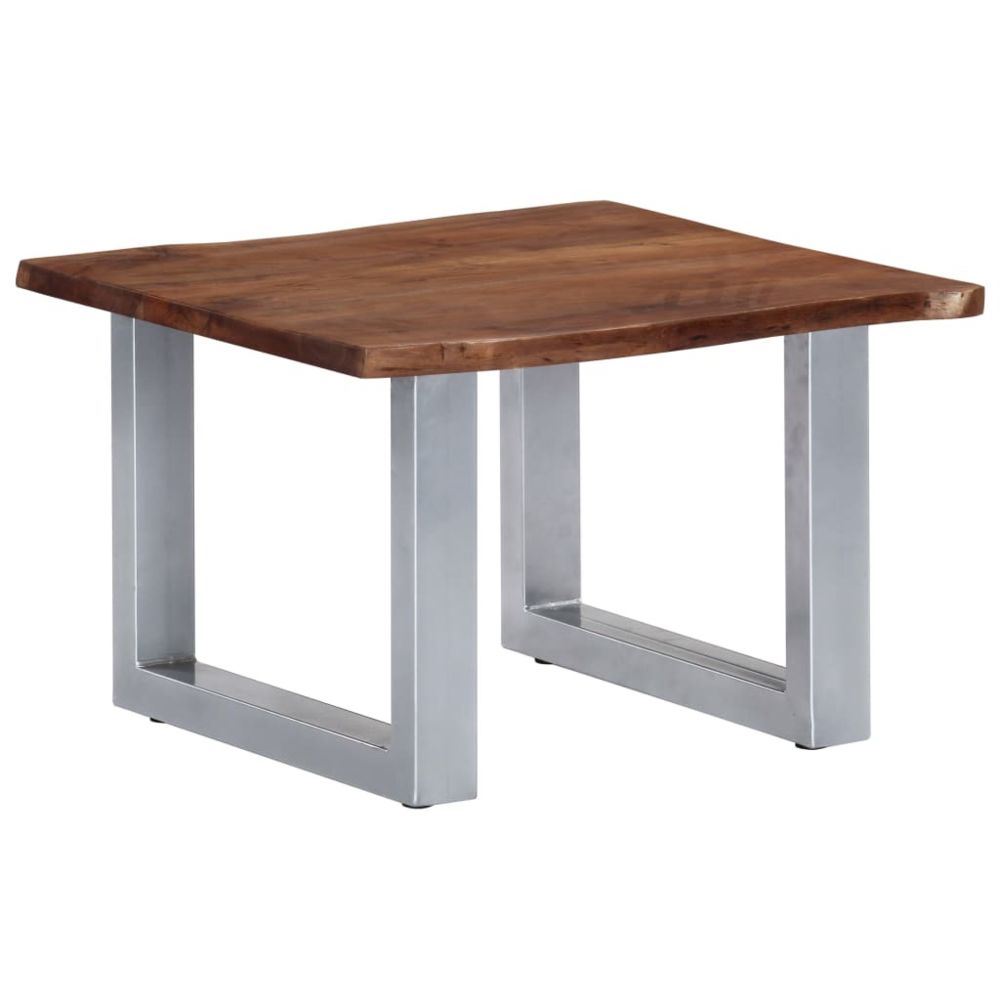 Vidaxl - vidaXL Table basse avec bord naturel 60x60x40 cm Bois d'acacia massif - Tables à manger