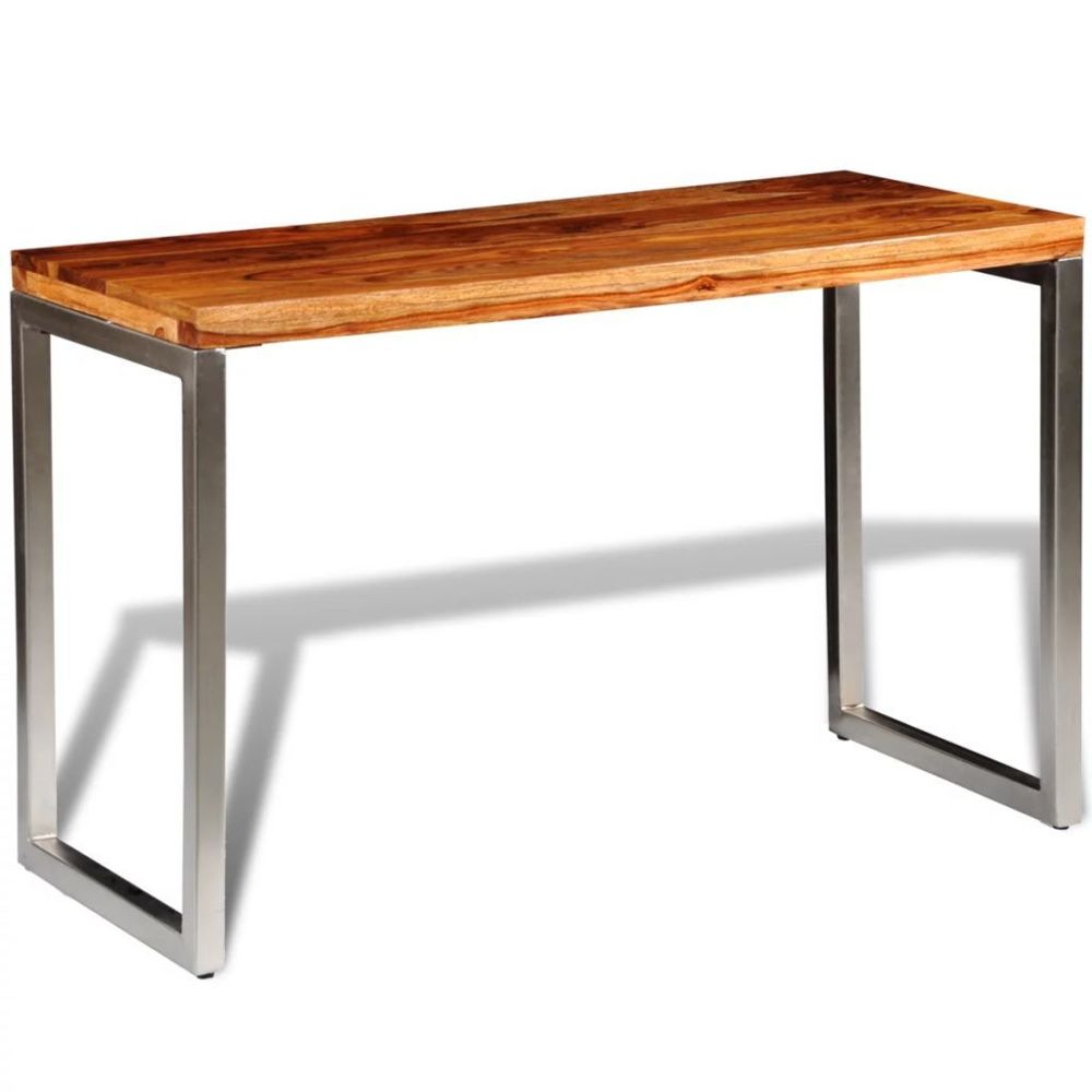 Vidaxl - vidaXL Table de salle à manger et pieds en acier Bois - Tables à manger