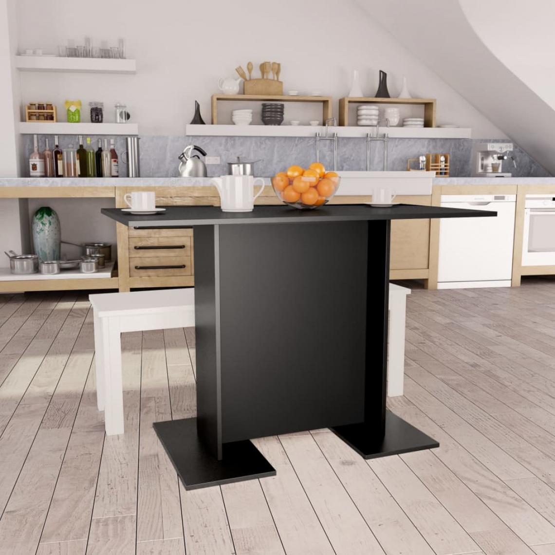 Vidaxl - vidaXL Table de salle à manger Noir 110 x 60 x 75 cm Aggloméré - Tables à manger
