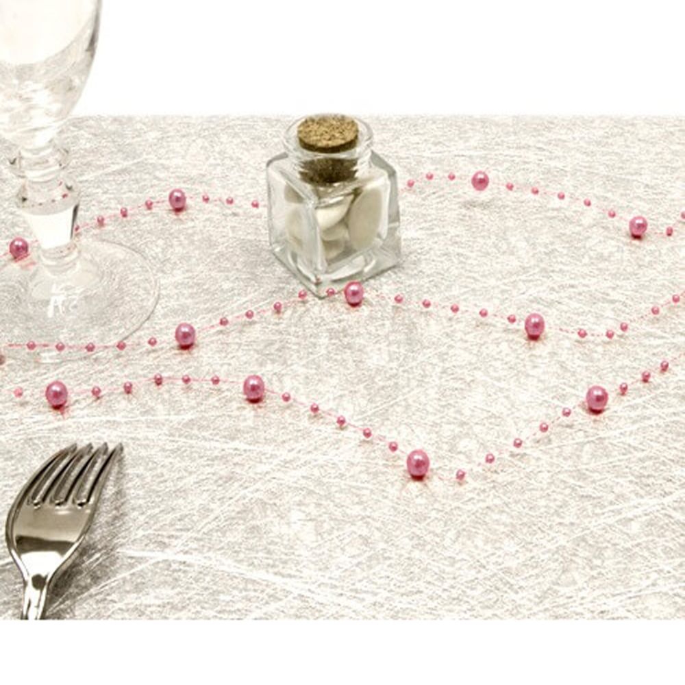 Visiodirect - Lot de 10 Guirlandes de décoration Perles coloris Rose - 2,5 m - Objets déco