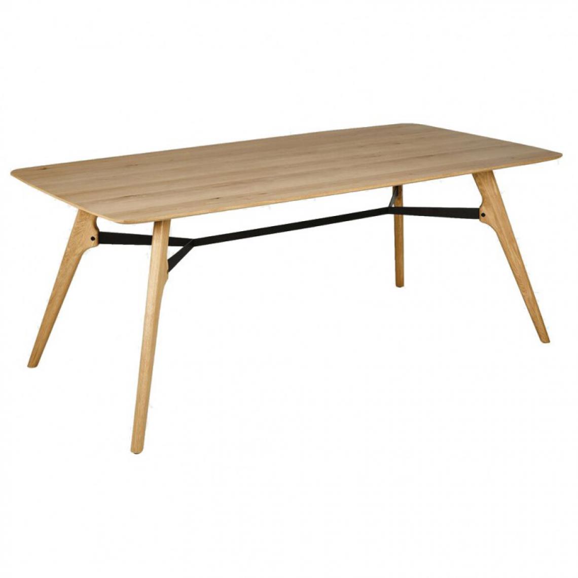 Meubletmoi - Table de repas 200 cm plaquée chêne et métal 12 places - NATTE 4681 - Tables à manger