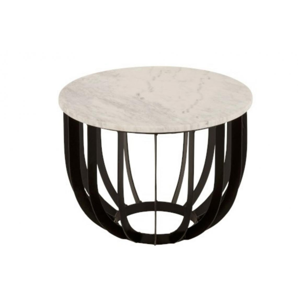 HELLIN - Table basse ronde en marbre et métal D50 - IRINA - Tables à manger