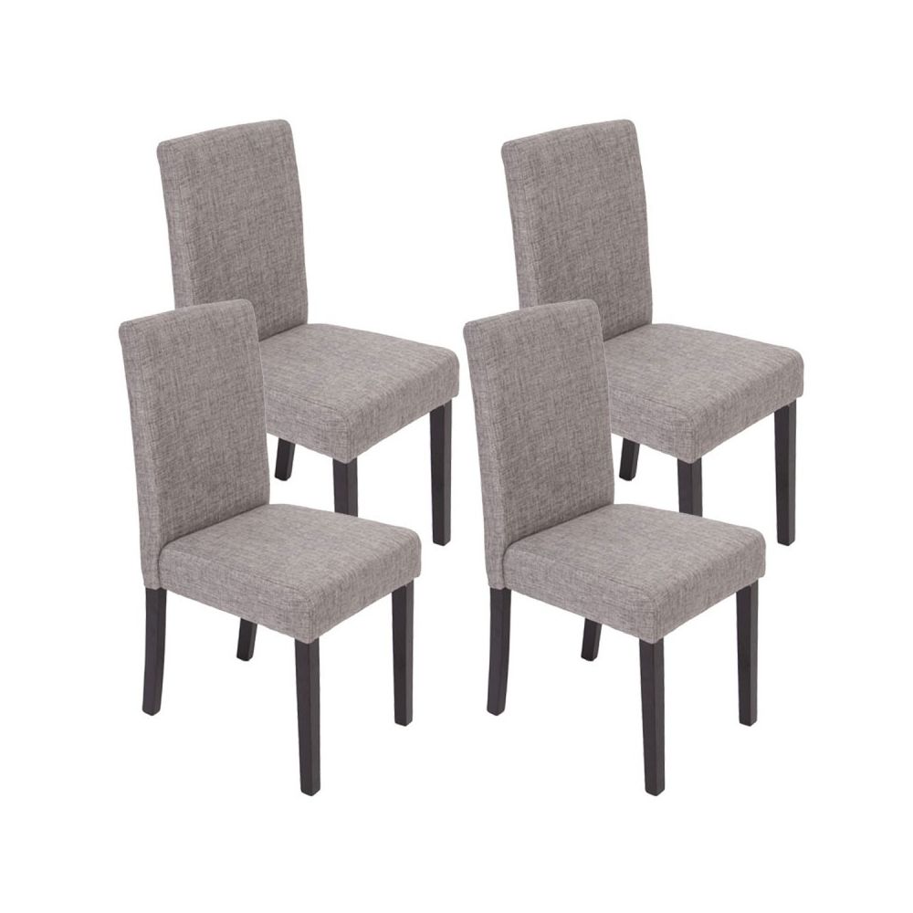 Decoshop26 - Lot de 4 chaises de salle à manger en tissu gris pieds foncés CDS04128 - Chaises