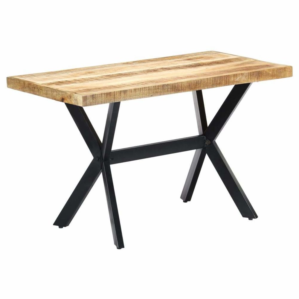 Helloshop26 - Table de salon salle à manger dîner design 120 cm bois de manguier massif brut 0902235 - Tables à manger