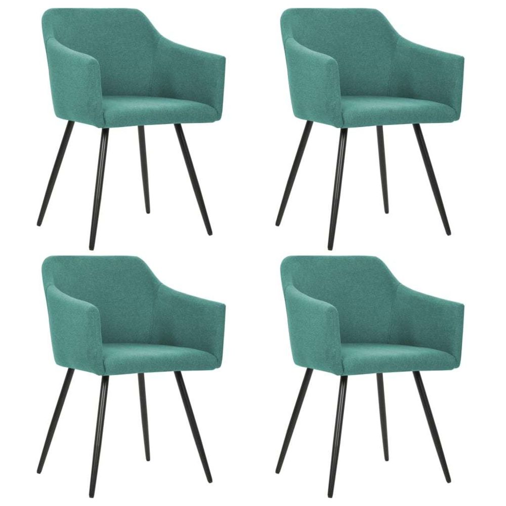 marque generique - Contemporain Fauteuils et chaises categorie Port-d’Espagne Chaises de salle à manger 4 pcs Vert Tissu - Chaises