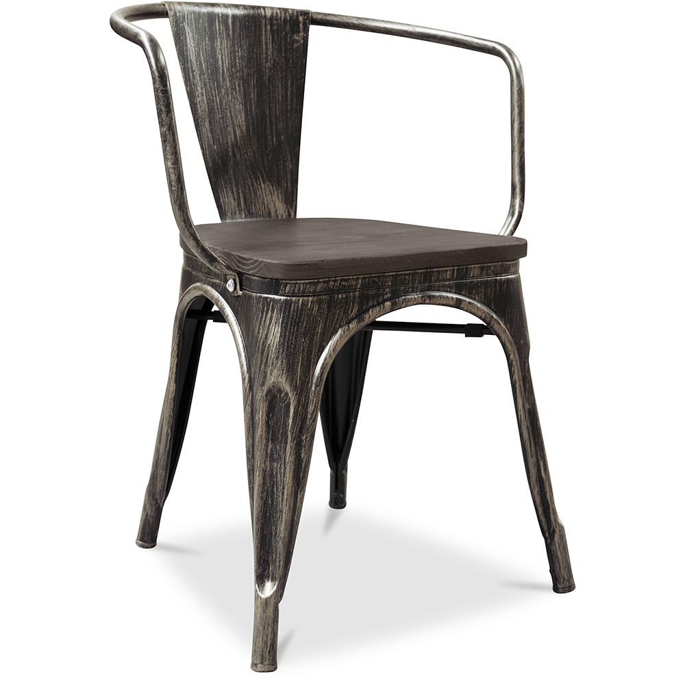 Privatefloor - A56 chaise Tolix en bois Pauchard Style Nouvelle édition - Métal - Chaises