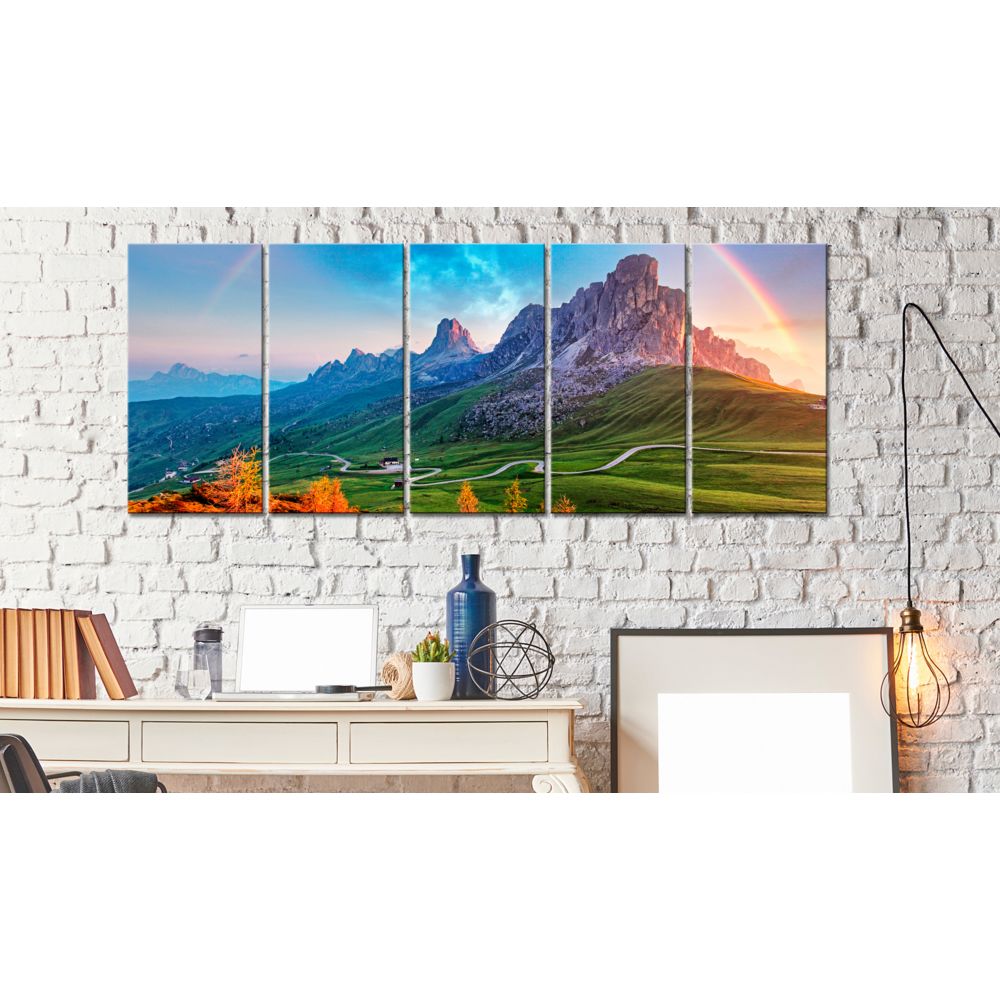marque generique - 200x80 Tableau Montagne Paysages Esthetique Rainbow in the Alps I - Tableaux, peintures