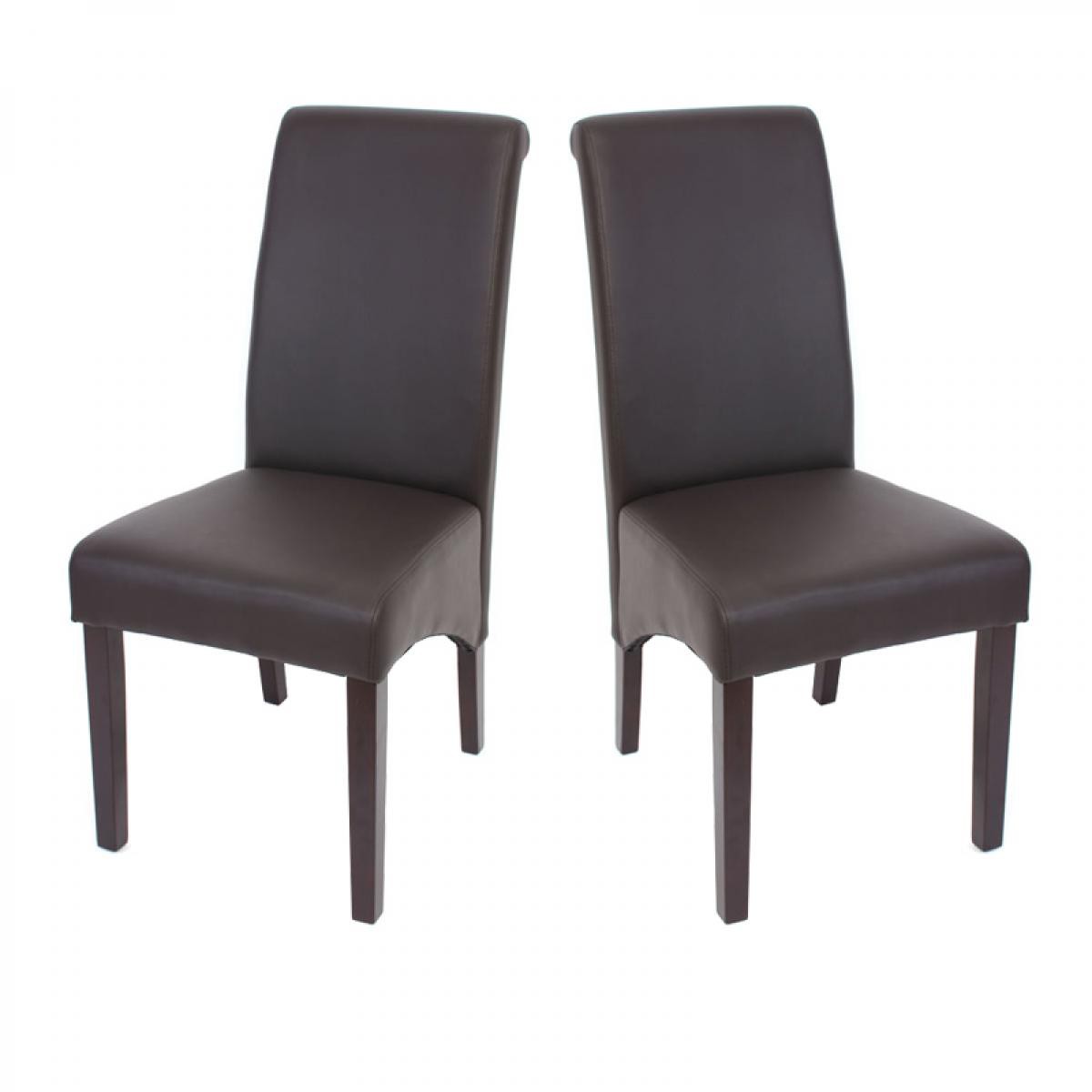 Mendler - 2x chaise de séjour M37, simili-cuir mat, marron/pieds foncés - Chaises