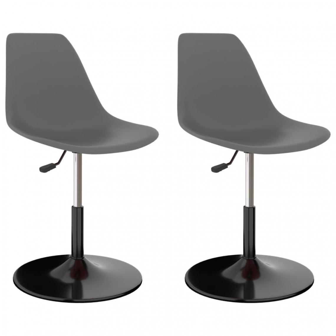 Decoshop26 - Lot de 2 chaises de salle à manger cuisine pivotantes design moderne gris clair PP CDS020911 - Chaises