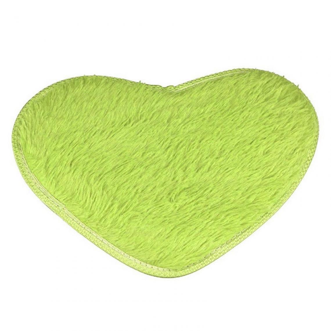 Wewoo - Tapis de Bain Antidérapants en Forme de Coeur de Décoration de MaisonTaille 60 * 70CM Vert Fruit - Tapis