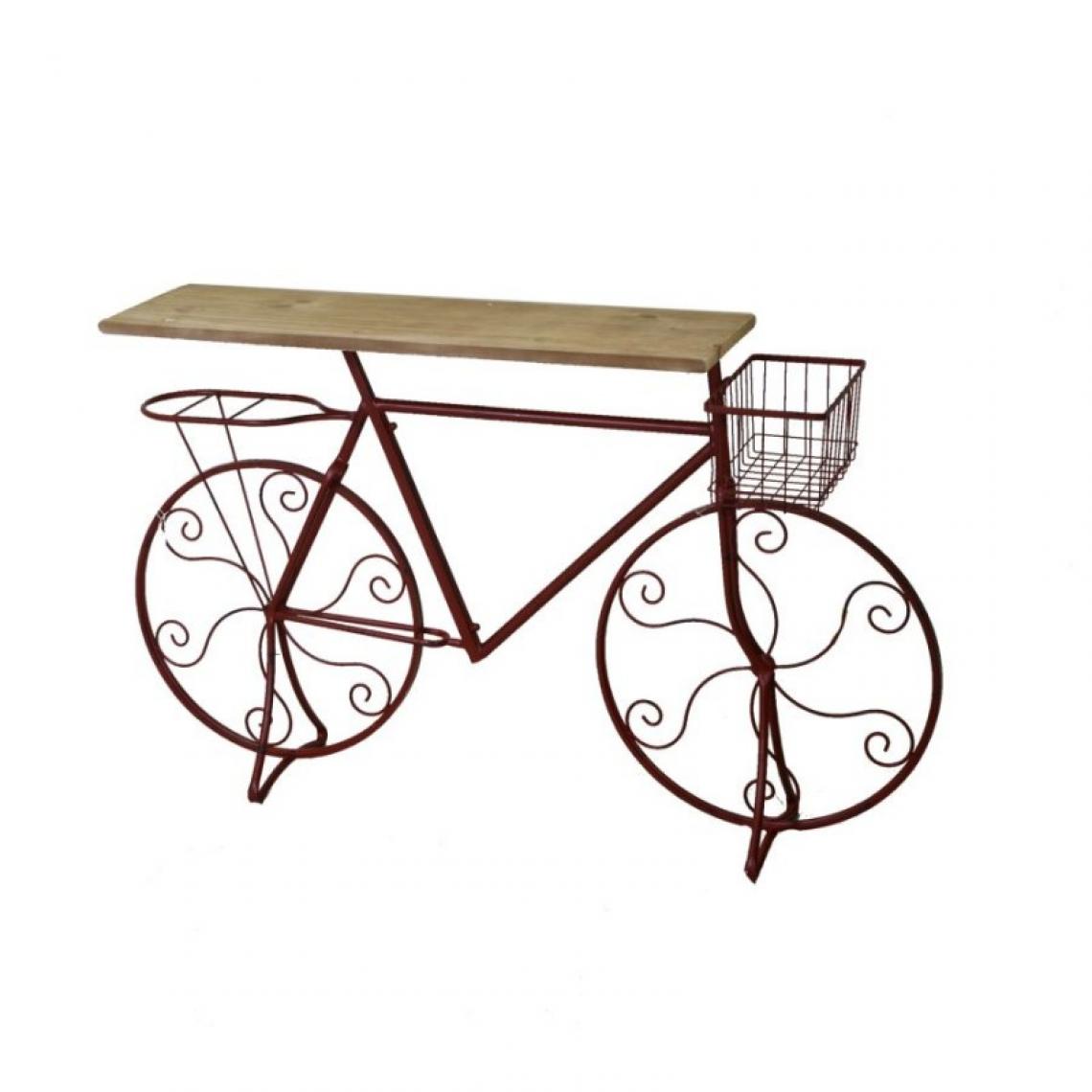 Webmarketpoint - Table meuble design fer vélo rouge cm123x28x74.5 - Tables à manger