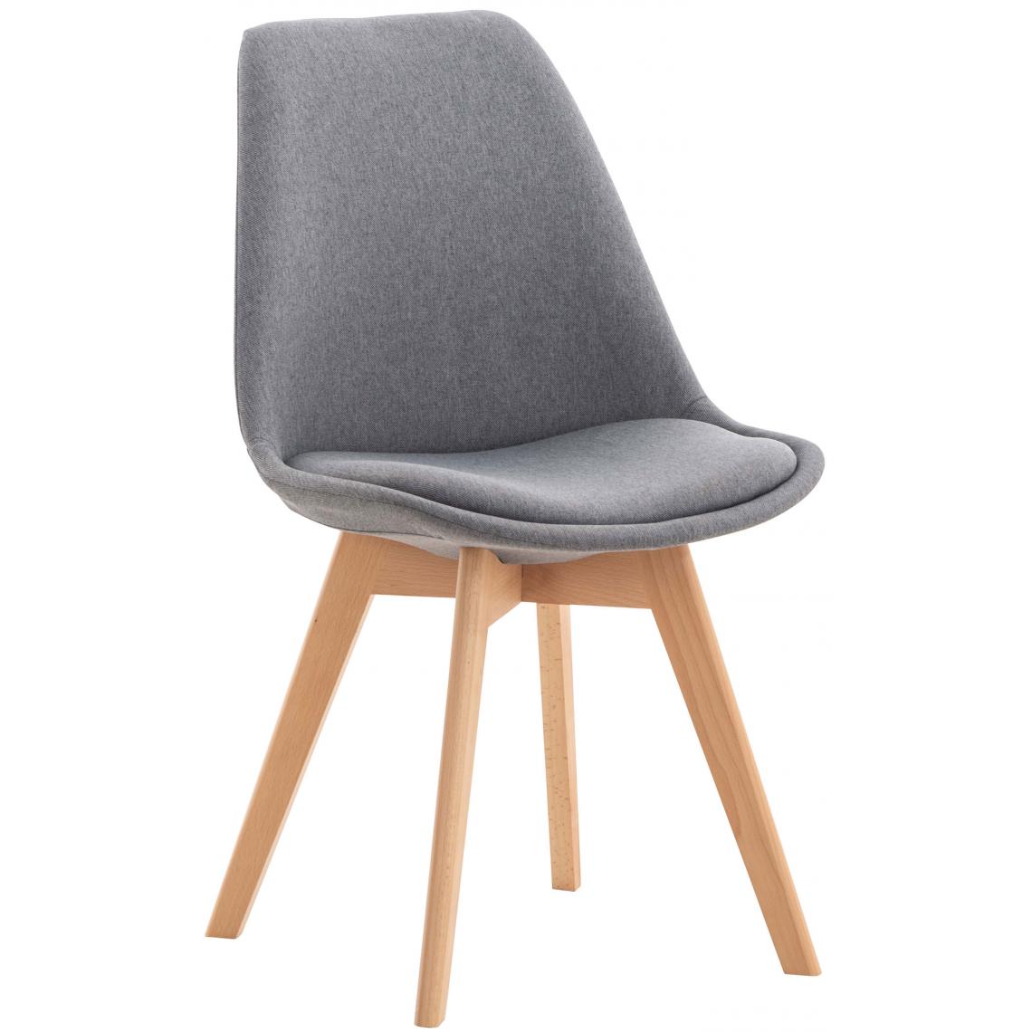 Icaverne - Splendide Chaise en tissu collection Oulan-Bator couleur gris clair - Chaises
