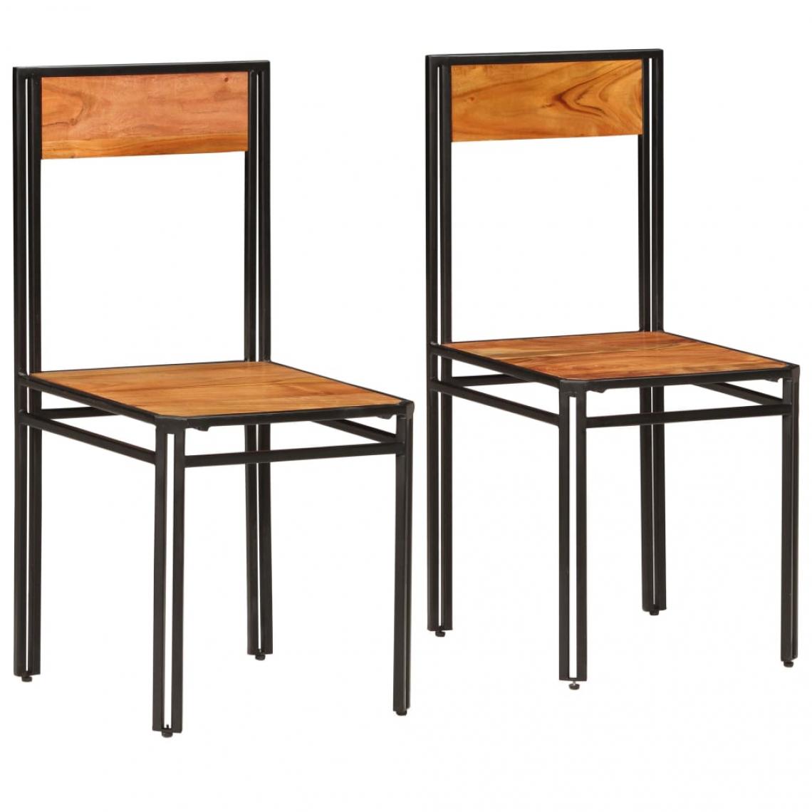 Decoshop26 - Lot de 2 chaises de salle à manger cuisine design classique bois d'acacia massif CDS020275 - Chaises