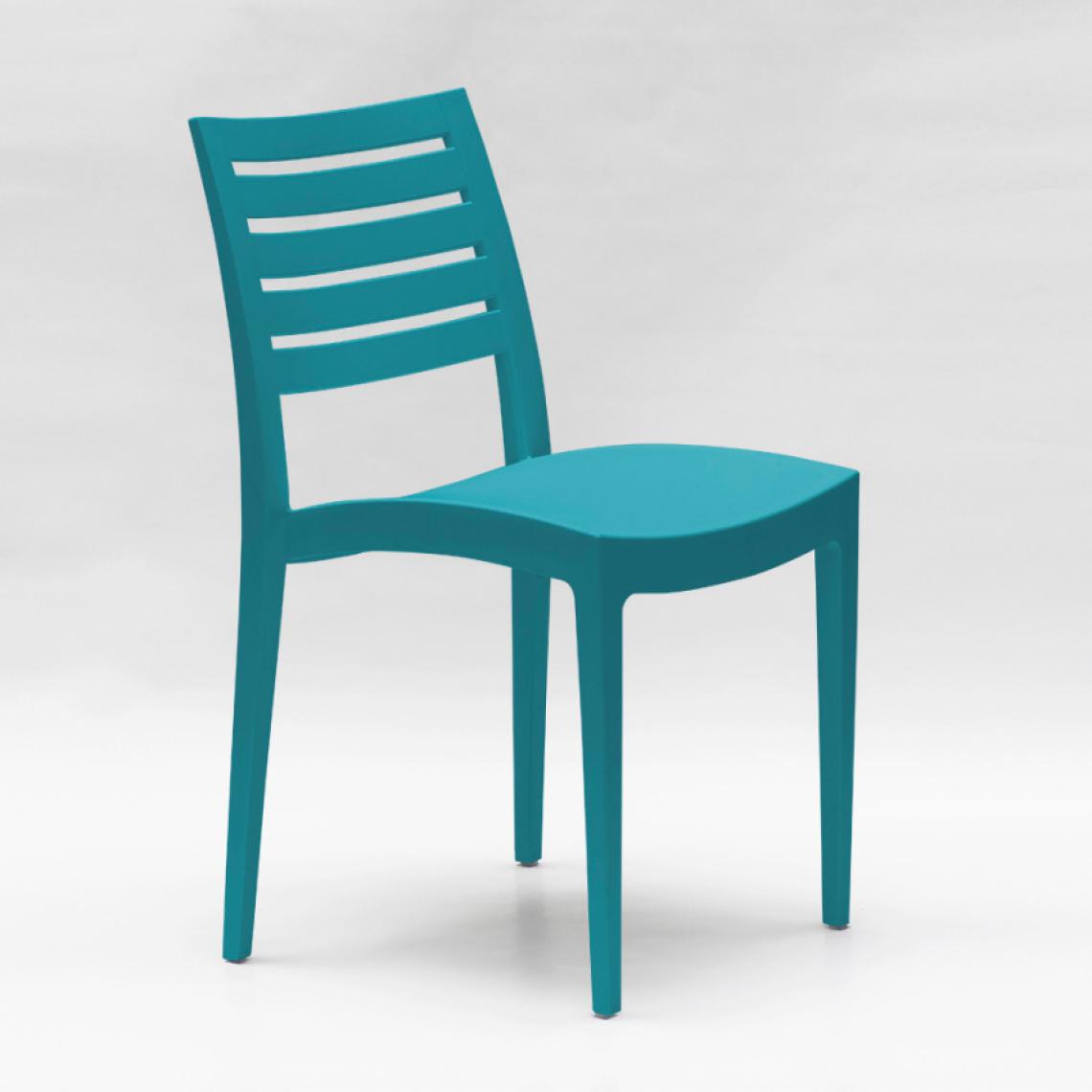Grand Soleil - Chaise empilable polypropylène pour maison endroits publics et extérieur Grand Soleil Firenze, Couleur: Bleu - Chaises