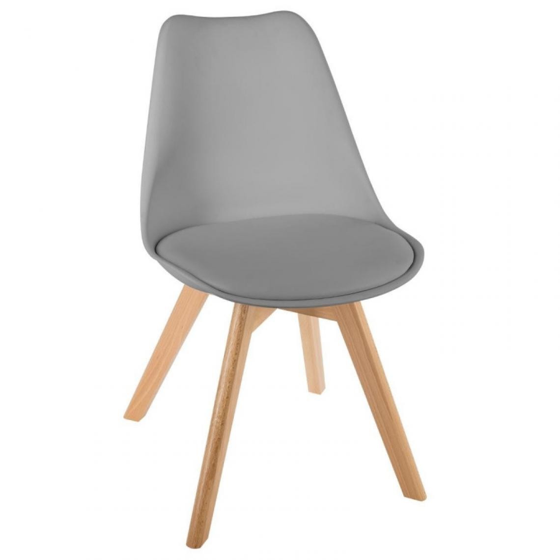 Atmosphera, Createur D'Interieur - Lot de 2 chaises style scandinave baya atmosphera - gris clair - Chaises