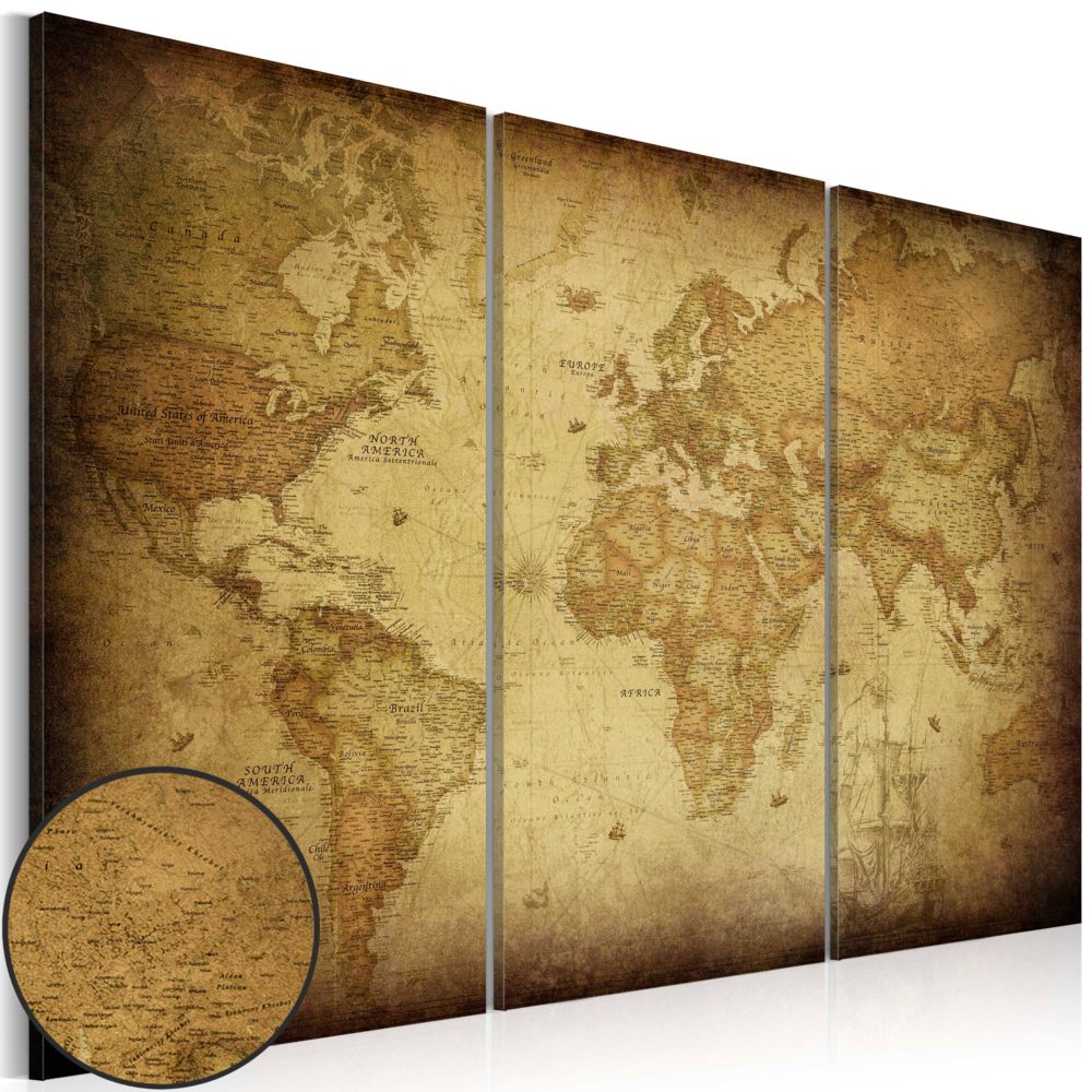 Bimago - Tableau - Old map: triptych - Décoration, image, art | Cartes du monde | - Tableaux, peintures
