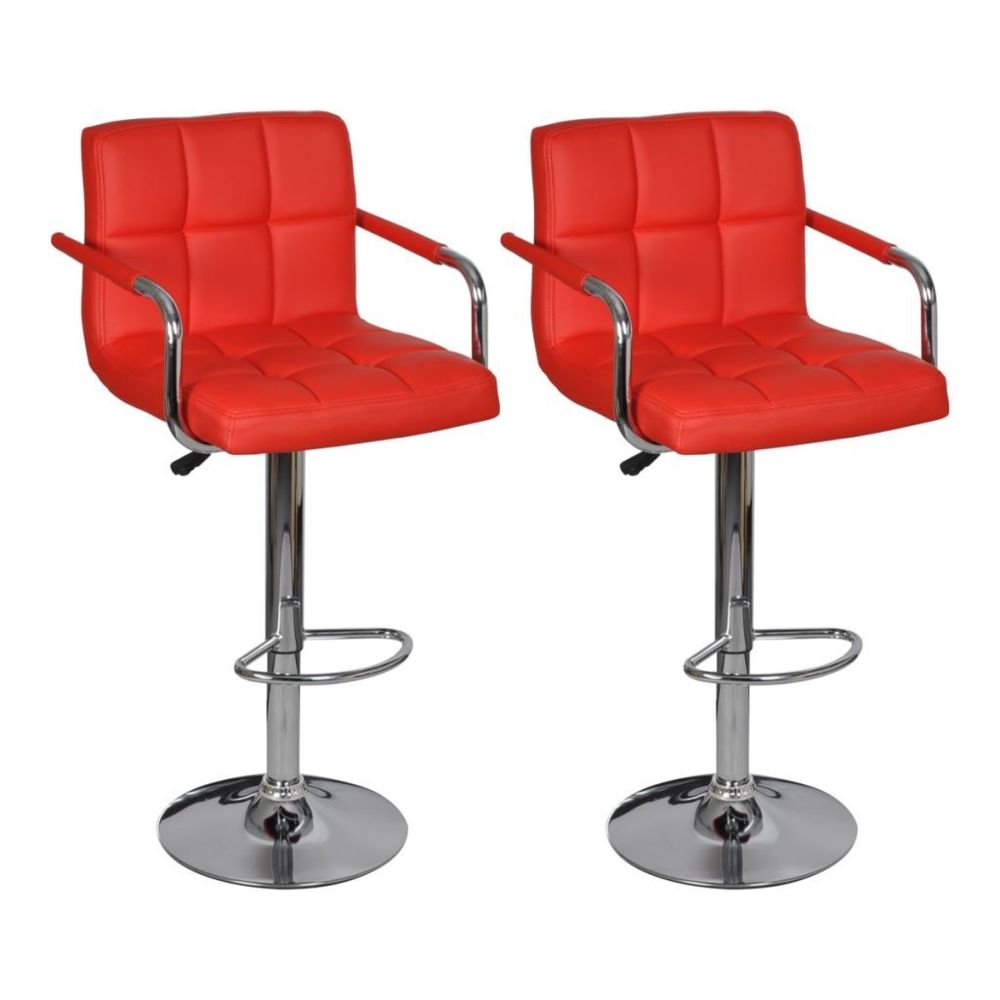 marque generique - Icaverne - Tabourets et chaises de bar famille Tabouret de bar avec accoudoir 2 pcs Rouge - Chaises