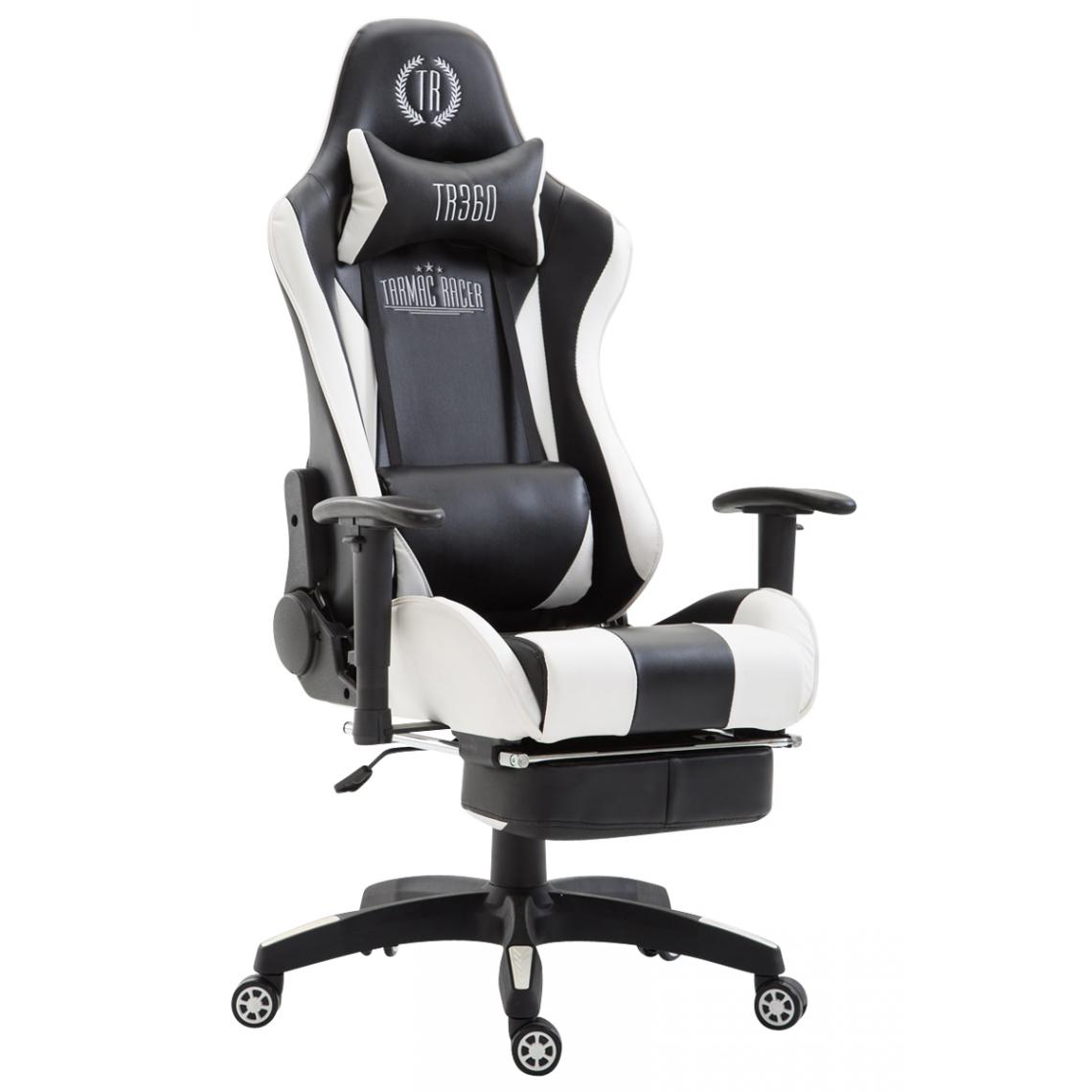 Icaverne - Magnifique Chaise de bureau ligne Palikir simili cuir avec repose-pieds couleur noir et blanc - Chaises