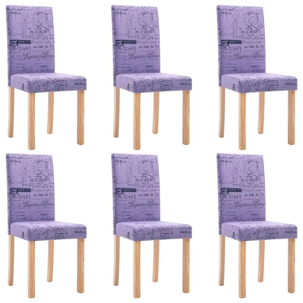 marque generique - Icaverne - Chaises de cuisine & de salle à manger categorie Chaises de salle à manger 6 pcs Violet Tissu - Chaises
