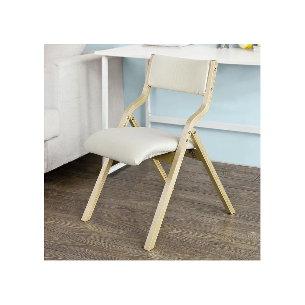 Sobuy - SoBuy® FST40-W Chaise pliante en bois avec assise rembourrée Chaise pliable pour Cuisine - Chaises
