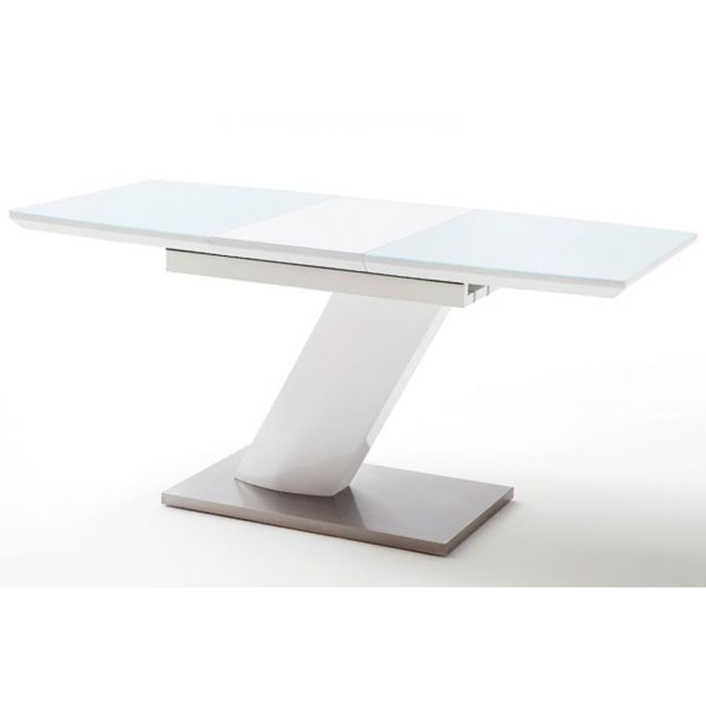 Pegane - Table extensible design coloris blanc brillant - L.140-180 x H.76 x P.80 cm -PEGANE- - Tables à manger