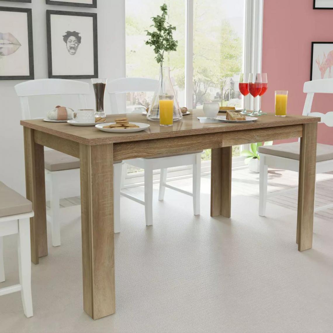 Chunhelife - Table de salle à manger 140 x 80 x 75 cm chêne - Tables à manger
